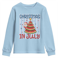 Funny Santa Christmas in July Youth Sweatshirt Melon Christmas Tree Summer