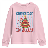 Funny Santa Christmas in July Youth Sweatshirt Melon Christmas Tree Summer