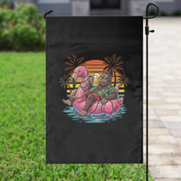Funny Bigfoot Drinking Beer Christmas in July Garden Flag