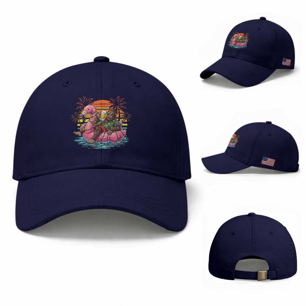 Funny Bigfoot Drinking Beer Christmas in July Baseball Cap