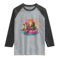 Funny Bigfoot Drinking Beer Christmas in July Raglan Shirt