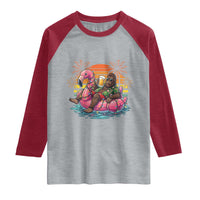 Funny Bigfoot Drinking Beer Christmas in July Raglan Shirt