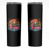 Funny Bigfoot Drinking Beer Christmas in July Skinny Tumbler