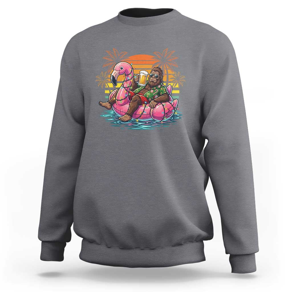 Funny Bigfoot Drinking Beer Christmas in July Sweatshirt