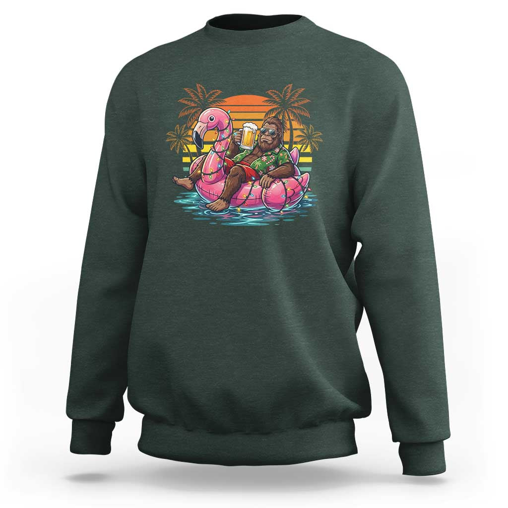 Funny Bigfoot Drinking Beer Christmas in July Sweatshirt