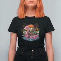 Funny Bigfoot Drinking Beer Christmas in July T Shirt For Women