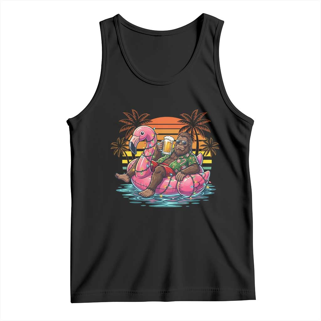 Funny Bigfoot Drinking Beer Christmas in July Tank Top