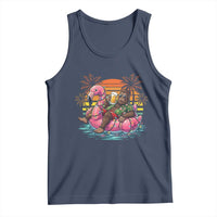 Funny Bigfoot Drinking Beer Christmas in July Tank Top