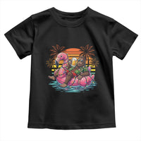 Funny Bigfoot Drinking Beer Christmas in July Toddler T Shirt