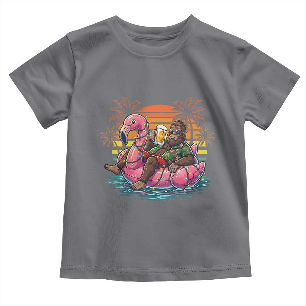 Funny Bigfoot Drinking Beer Christmas in July Toddler T Shirt