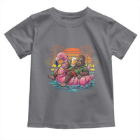 Funny Bigfoot Drinking Beer Christmas in July Toddler T Shirt