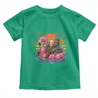 Funny Bigfoot Drinking Beer Christmas in July Toddler T Shirt