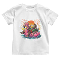 Funny Bigfoot Drinking Beer Christmas in July Toddler T Shirt