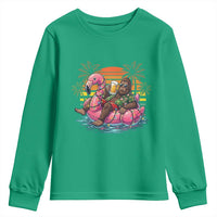 Funny Bigfoot Drinking Beer Christmas in July Youth Sweatshirt