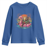 Funny Bigfoot Drinking Beer Christmas in July Youth Sweatshirt