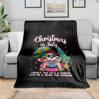 Christmas in July Santa Throw Blanket Palm Tree Beach Summer Hawaii