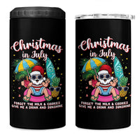 Christmas in July Santa 4 in 1 Can Cooler Tumbler Palm Tree Beach Summer Hawaii