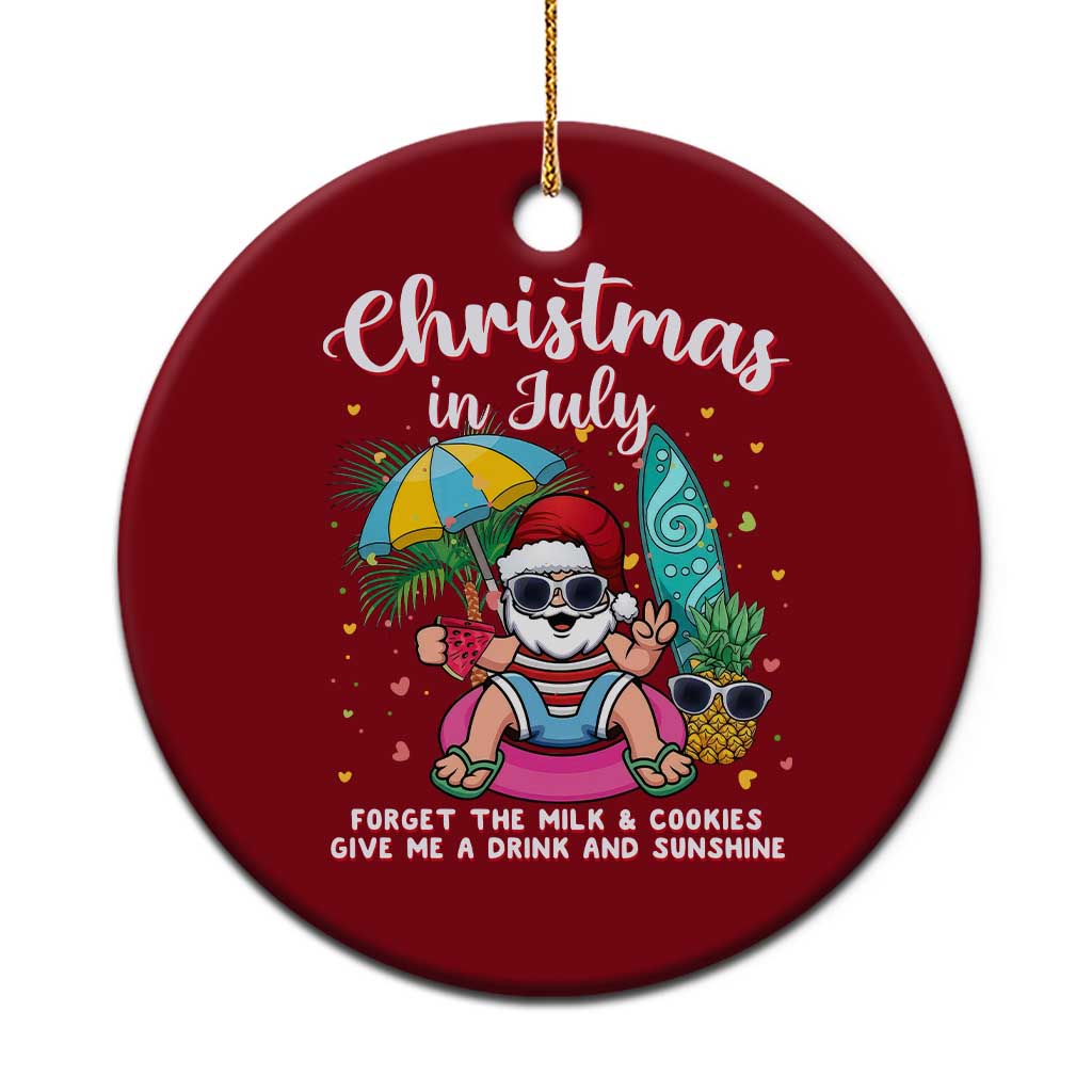 Christmas in July Santa Ceramic Ornament Palm Tree Beach Summer Hawaii