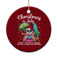 Christmas in July Santa Ceramic Ornament Palm Tree Beach Summer Hawaii