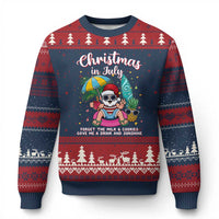 Christmas in July Santa Ugly Christmas Sweater Palm Tree Beach Summer Hawaii