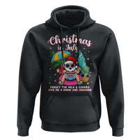 Christmas in July Santa Hoodie Palm Tree Beach Summer Hawaii