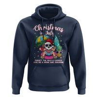 Christmas in July Santa Hoodie Palm Tree Beach Summer Hawaii