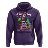Christmas in July Santa Hoodie Palm Tree Beach Summer Hawaii