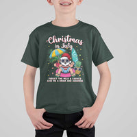Christmas in July Santa T Shirt For Kid Palm Tree Beach Summer Hawaii