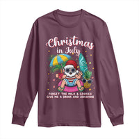 Christmas in July Santa Long Sleeve Shirt Palm Tree Beach Summer Hawaii