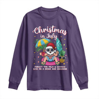 Christmas in July Santa Long Sleeve Shirt Palm Tree Beach Summer Hawaii