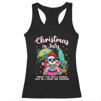 Christmas in July Santa Racerback Tank Top Palm Tree Beach Summer Hawaii