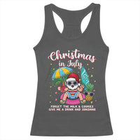 Christmas in July Santa Racerback Tank Top Palm Tree Beach Summer Hawaii