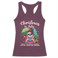 Christmas in July Santa Racerback Tank Top Palm Tree Beach Summer Hawaii