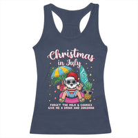 Christmas in July Santa Racerback Tank Top Palm Tree Beach Summer Hawaii