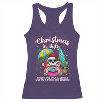 Christmas in July Santa Racerback Tank Top Palm Tree Beach Summer Hawaii