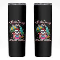 Christmas in July Santa Skinny Tumbler Palm Tree Beach Summer Hawaii