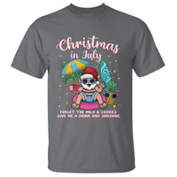 Christmas in July Santa T Shirt Palm Tree Beach Summer Hawaii
