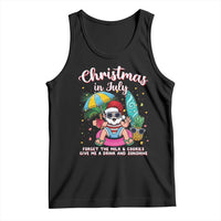 Christmas in July Santa Tank Top Palm Tree Beach Summer Hawaii