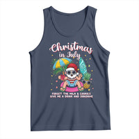 Christmas in July Santa Tank Top Palm Tree Beach Summer Hawaii