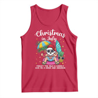 Christmas in July Santa Tank Top Palm Tree Beach Summer Hawaii