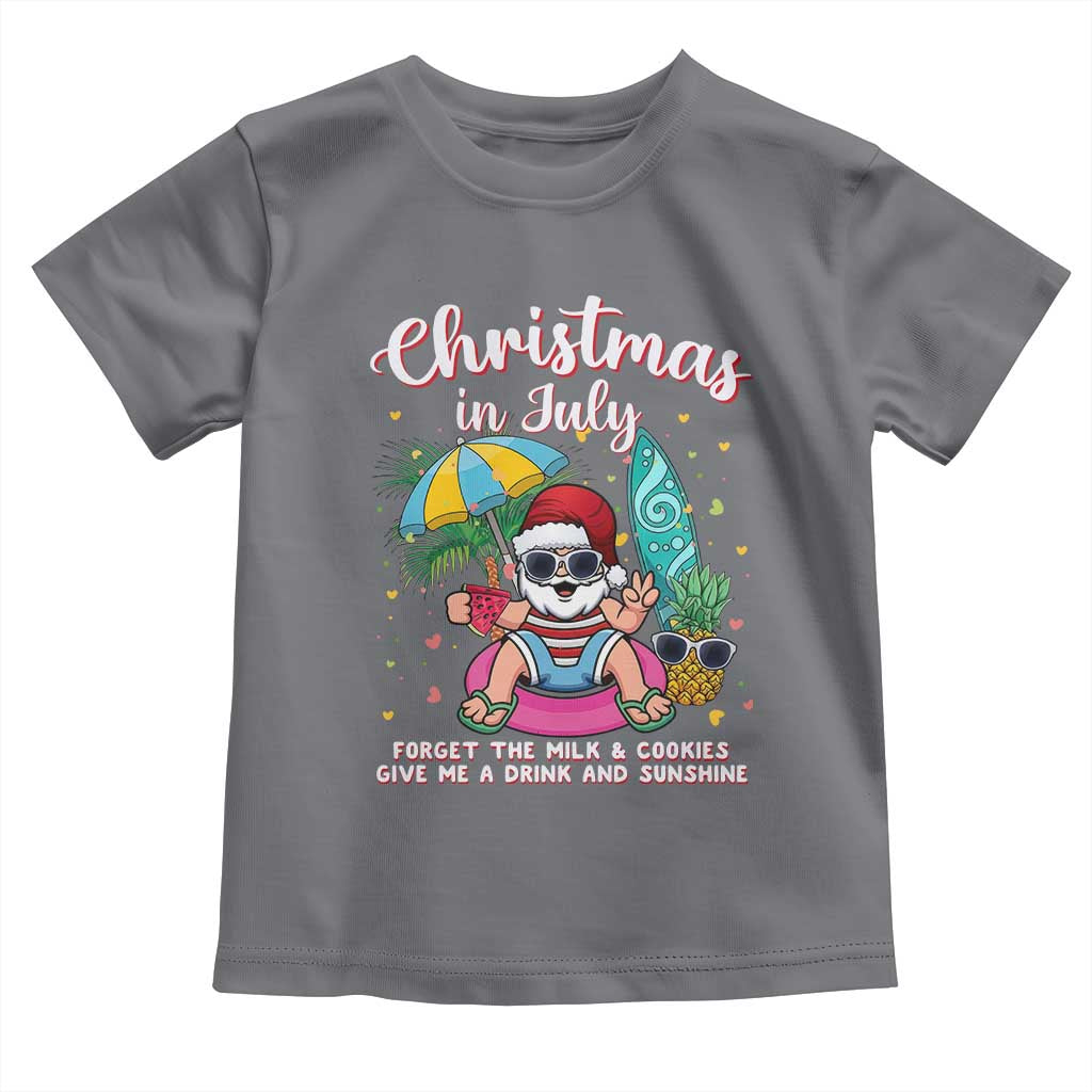 Christmas in July Santa Toddler T Shirt Palm Tree Beach Summer Hawaii