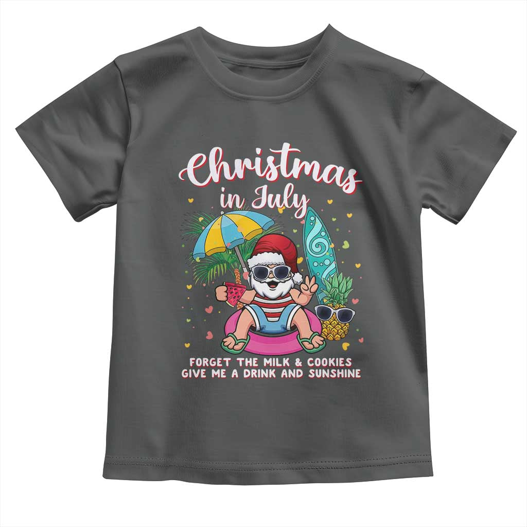 Christmas in July Santa Toddler T Shirt Palm Tree Beach Summer Hawaii