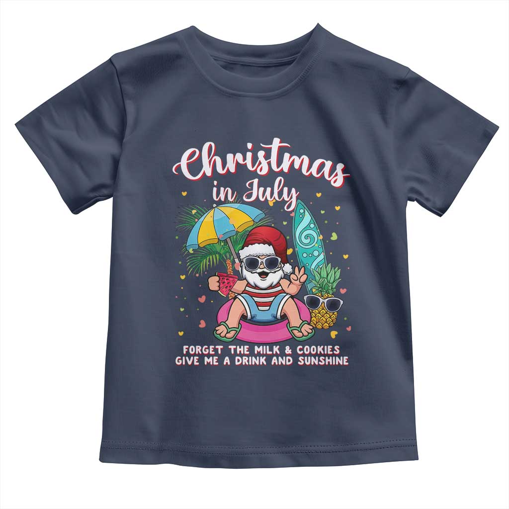 Christmas in July Santa Toddler T Shirt Palm Tree Beach Summer Hawaii