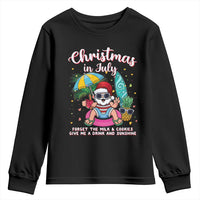 Christmas in July Santa Youth Sweatshirt Palm Tree Beach Summer Hawaii