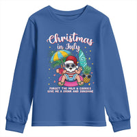 Christmas in July Santa Youth Sweatshirt Palm Tree Beach Summer Hawaii