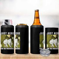 Funny Frog 4th of July 4 in 1 Can Cooler Tumbler Just Here For The Fireworks