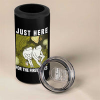 Funny Frog 4th of July 4 in 1 Can Cooler Tumbler Just Here For The Fireworks