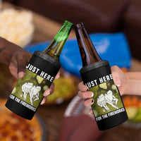 Funny Frog 4th of July 4 in 1 Can Cooler Tumbler Just Here For The Fireworks