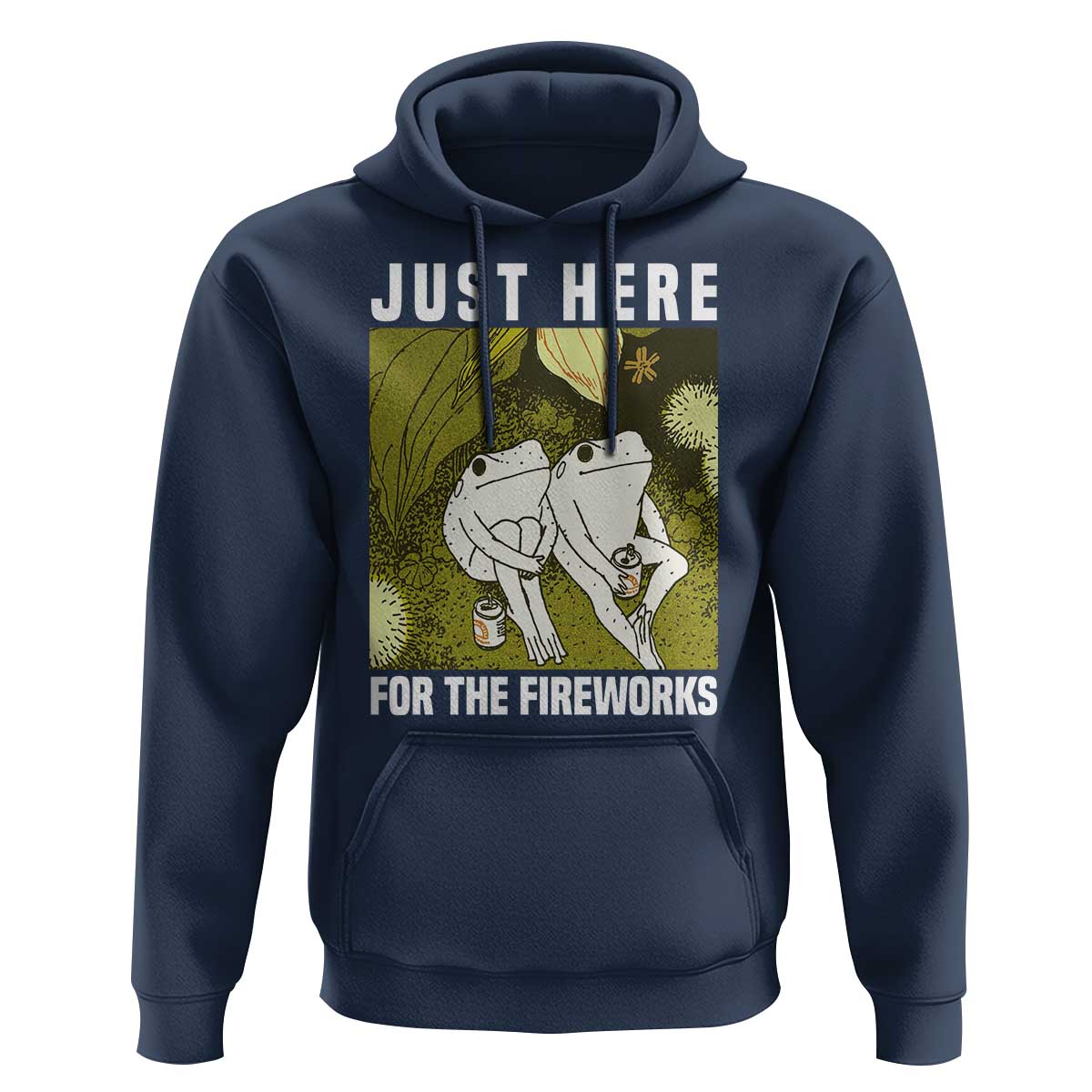 Funny Frog 4th of July Hoodie Just Here For The Fireworks - Wonder Print Shop