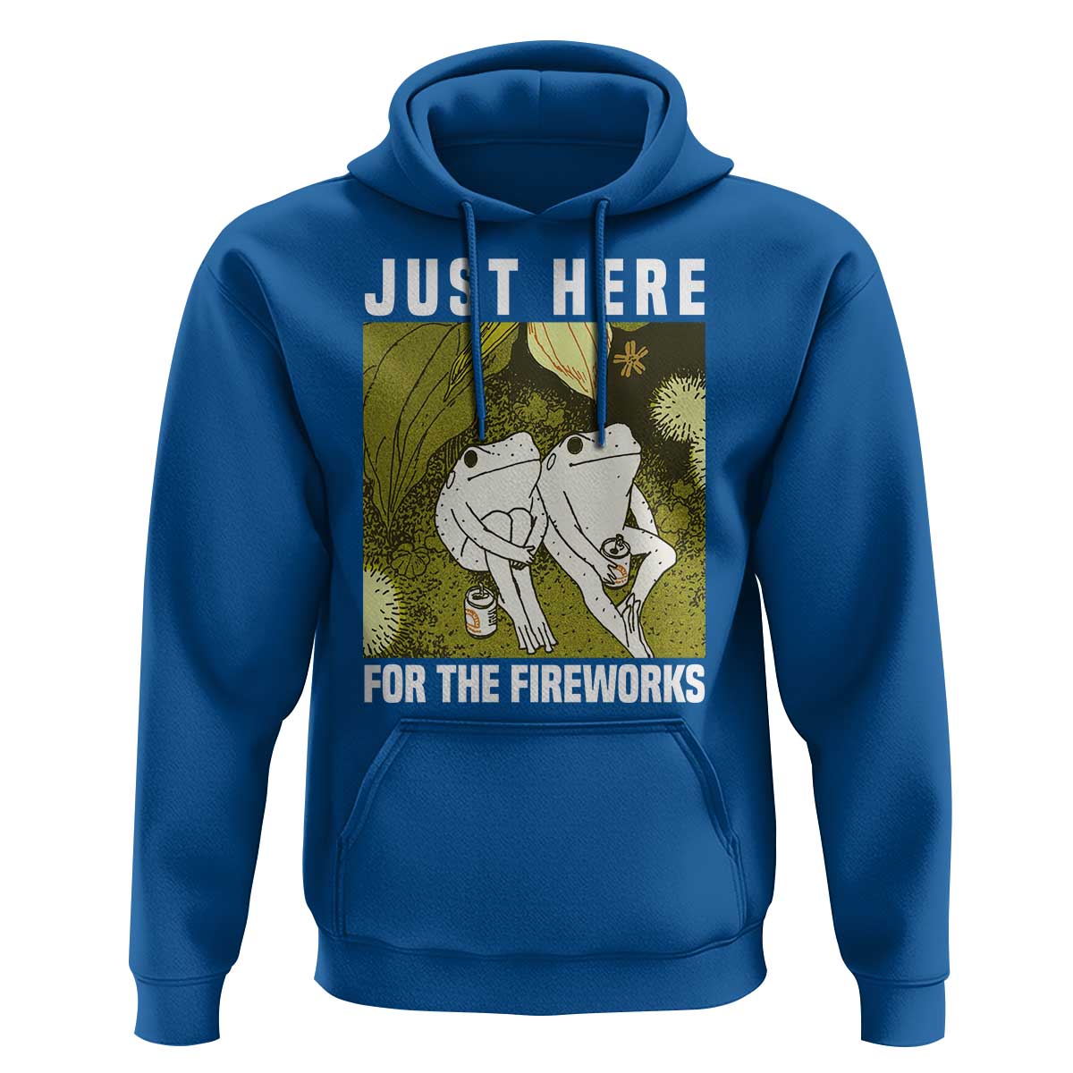 Funny Frog 4th of July Hoodie Just Here For The Fireworks - Wonder Print Shop